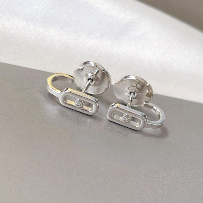 [Imperial] CREOLES MOVE UNO MINI 1 DIAMOND EARRINGS