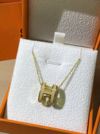 [Imperial] HM CLIC YELLOW ENAMEL GOLD NECKLACE