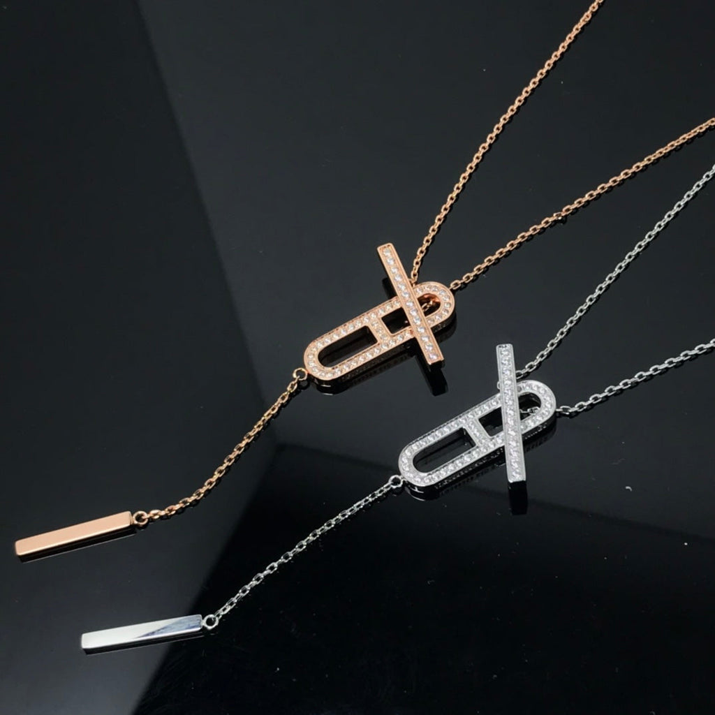 [Imperial] HM NECKLACE PLATINUM ROSE GOLD DIAMOND