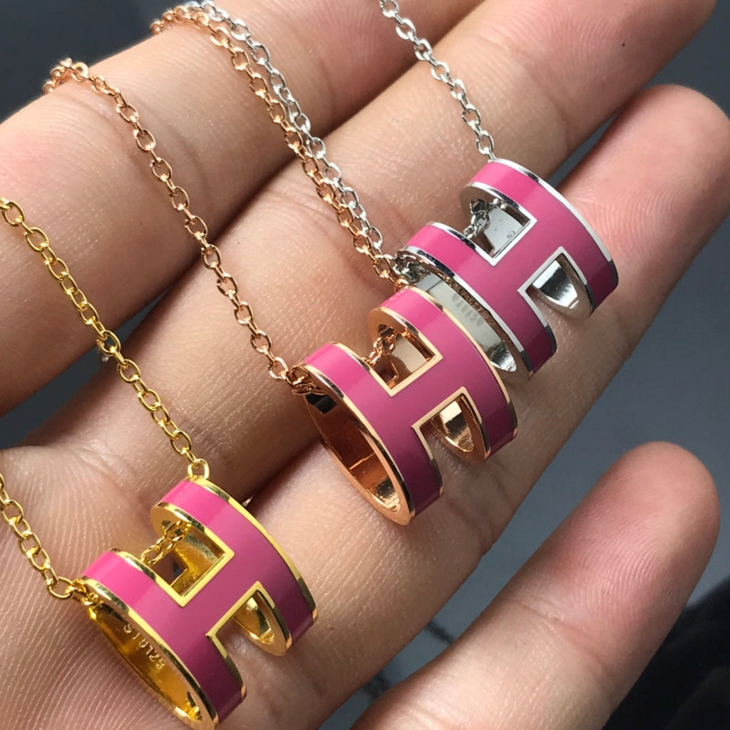 [Imperial] H NECKLACE PINK