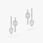 [Imperial] CREOLES MY TWIN 2 RANGS SILVER DIAMOND EARRINGS