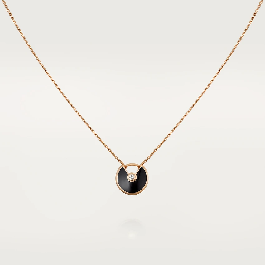 [Imperial] AMULETTE ROSE GOLD ONYX NECKLACE