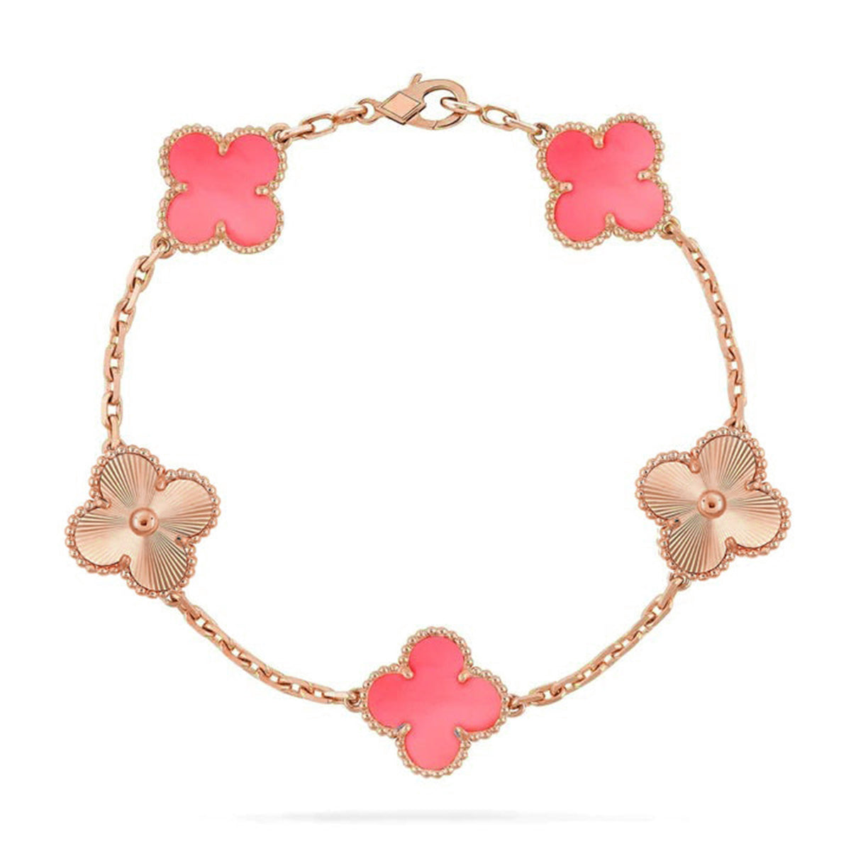 [Imperial]New  CLOVER 5 MOTIFS  PINK MOP BRACELET COLLECTION