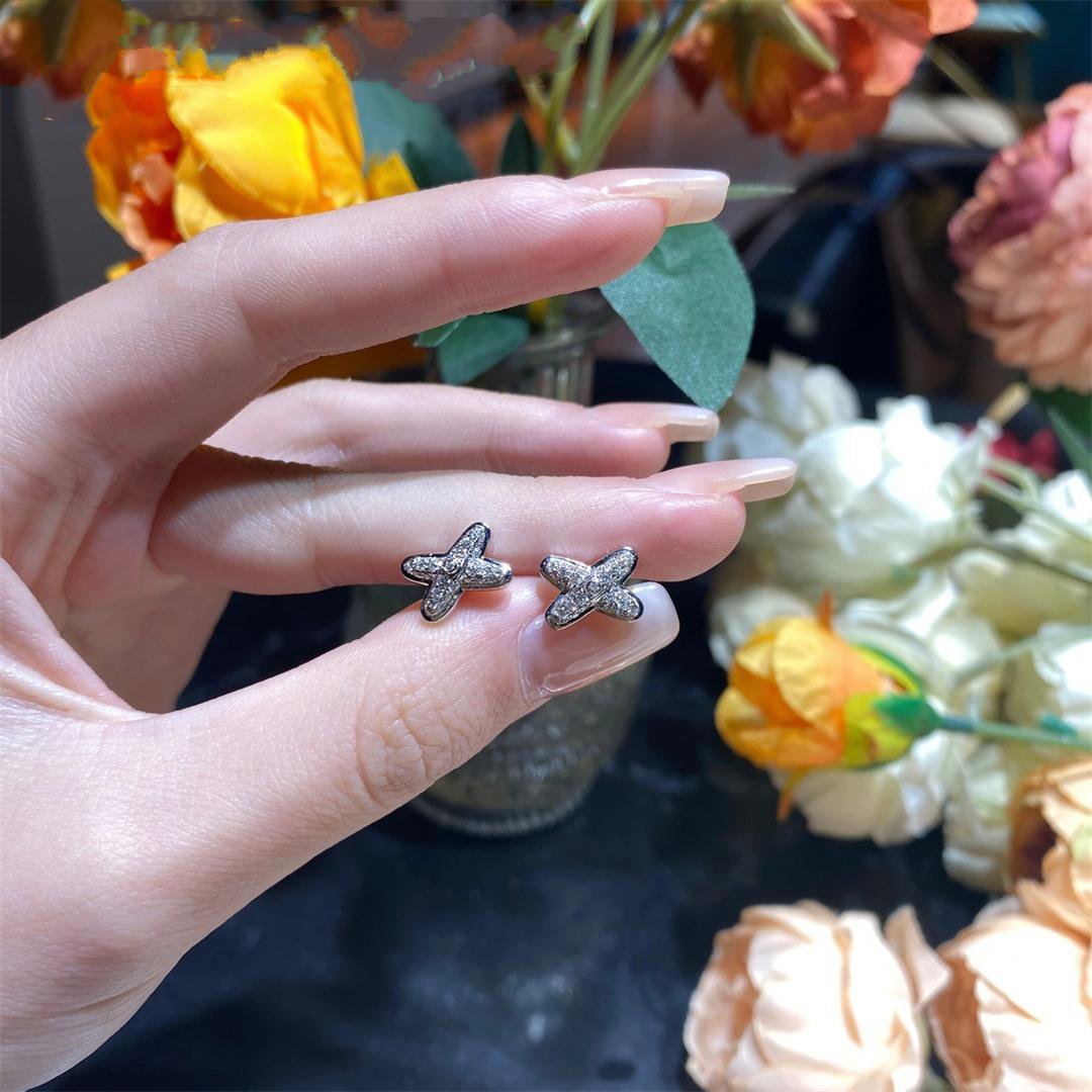 [Imperial] JEUX DE SILVER DIAMOND EARRINGS