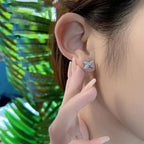 [Imperial] JEUX DE SILVER DIAMOND EARRINGS