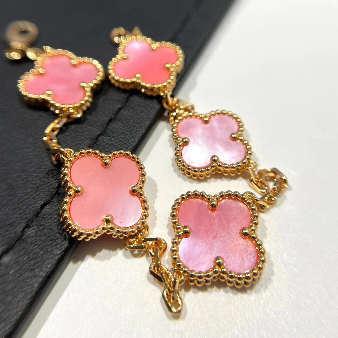 [Imperial]New  CLOVER 5 MOTIFS  PINK MOP BRACELET COLLECTION