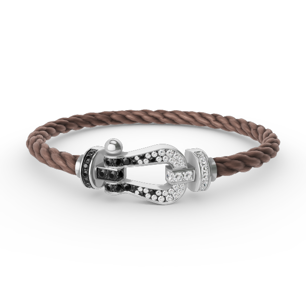 [Imperial] FORCE LARGE HORSESHOE BLACK WHITE DIAMOND BRACELET SILVER