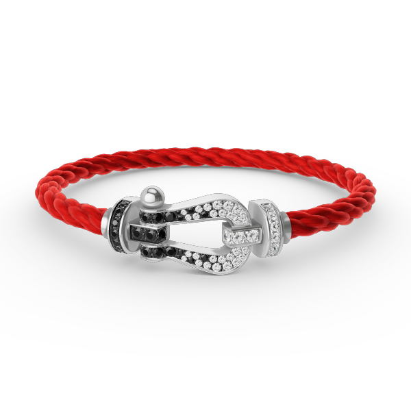 [Imperial] FORCE LARGE HORSESHOE BLACK WHITE DIAMOND BRACELET SILVER