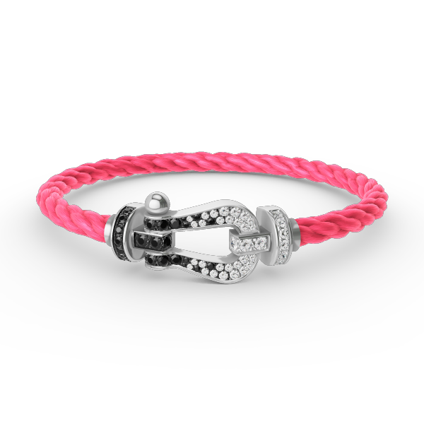 [Imperial] FORCE LARGE HORSESHOE BLACK WHITE DIAMOND BRACELET SILVER