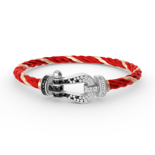 [Imperial] FORCE LARGE HORSESHOE BLACK WHITE DIAMOND BRACELET SILVER