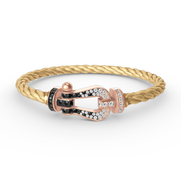 [Imperial] FORCE LARGE HORSESHOE BLACK WHITE DIAMOND BRACELET ROSE GOLD