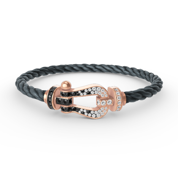 [Imperial] FORCE LARGE HORSESHOE BLACK WHITE DIAMOND BRACELET ROSE GOLD