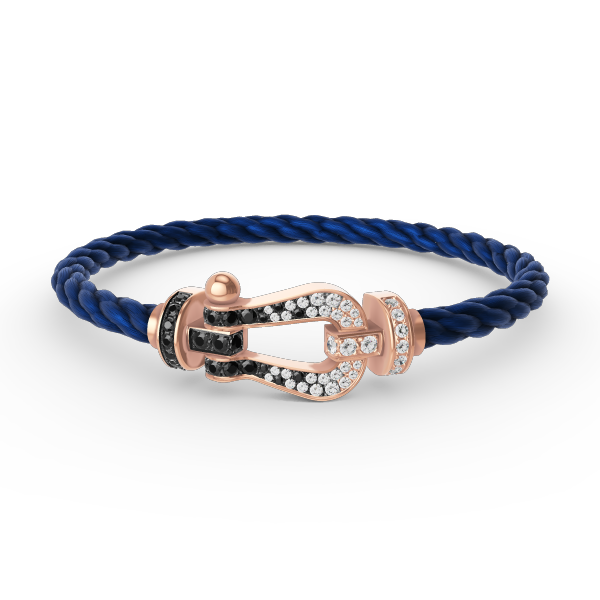 [Imperial] FORCE LARGE HORSESHOE BLACK WHITE DIAMOND BRACELET ROSE GOLD