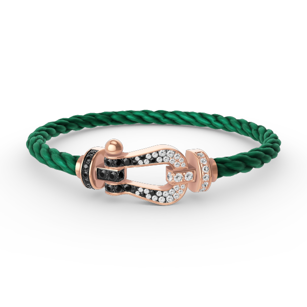 [Imperial] FORCE LARGE HORSESHOE BLACK WHITE DIAMOND BRACELET ROSE GOLD