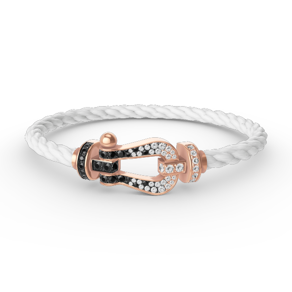 [Imperial] FORCE LARGE HORSESHOE BLACK WHITE DIAMOND BRACELET ROSE GOLD