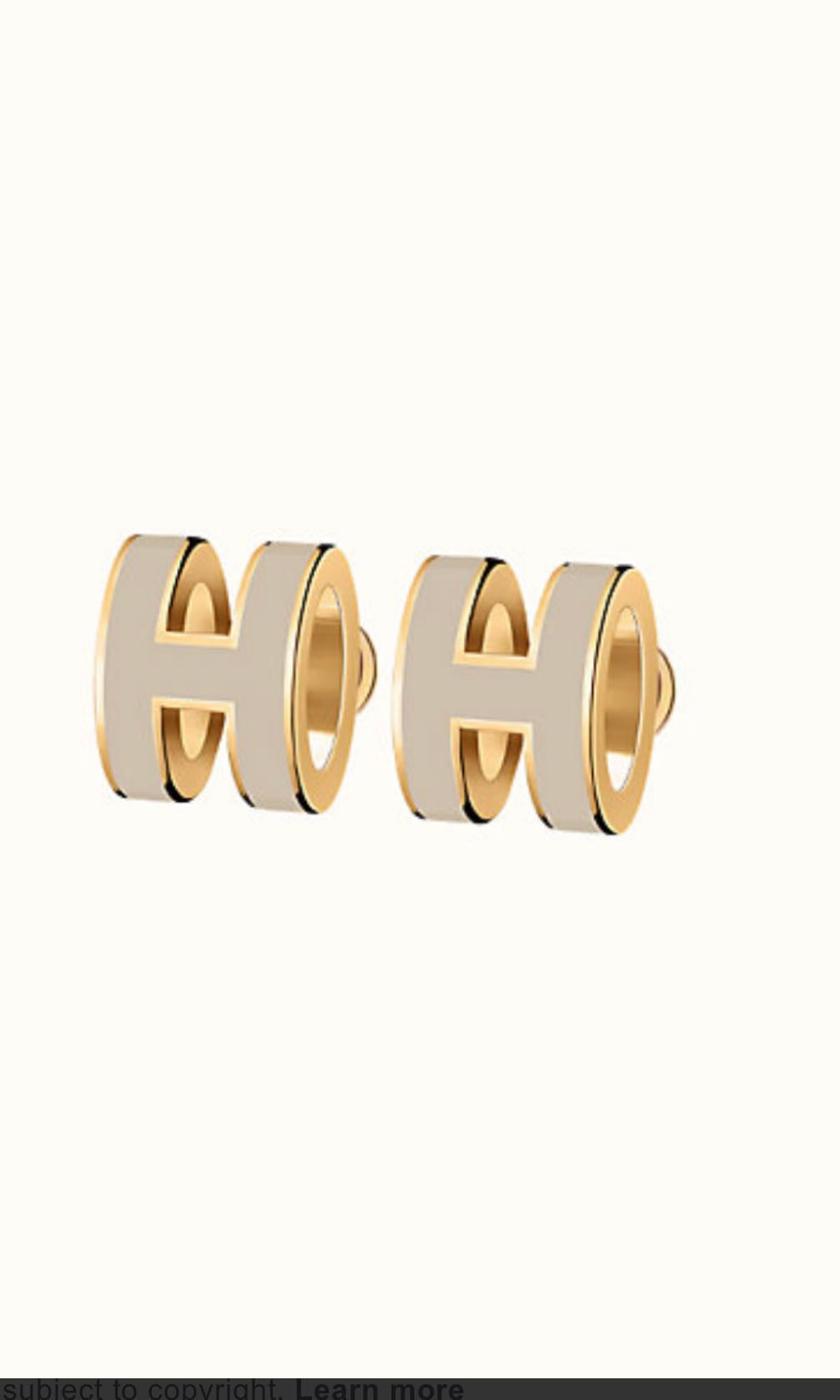 [Imperial] MINI POP H GOLD EARRINGS GREY