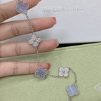 [Imperial]New  CLOVER 5 MOTIF PURPLE CHALCEDONY BRACELET COLLECTION