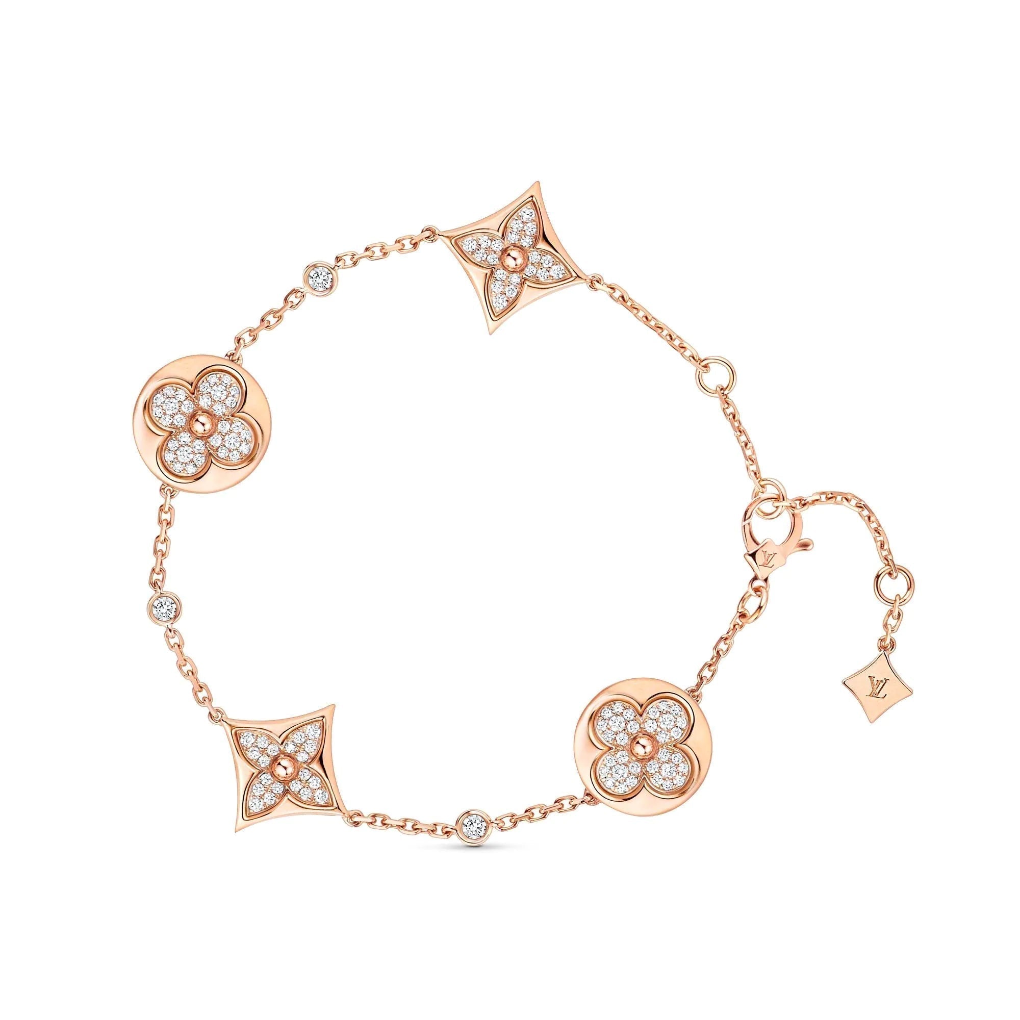 [Imperial] STAR AND SUN 4 MOTIFS GOLD DIAMONDS BRACELET