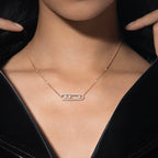 [Imperial]  Move Pave_ Rose Gold Diamond Necklace