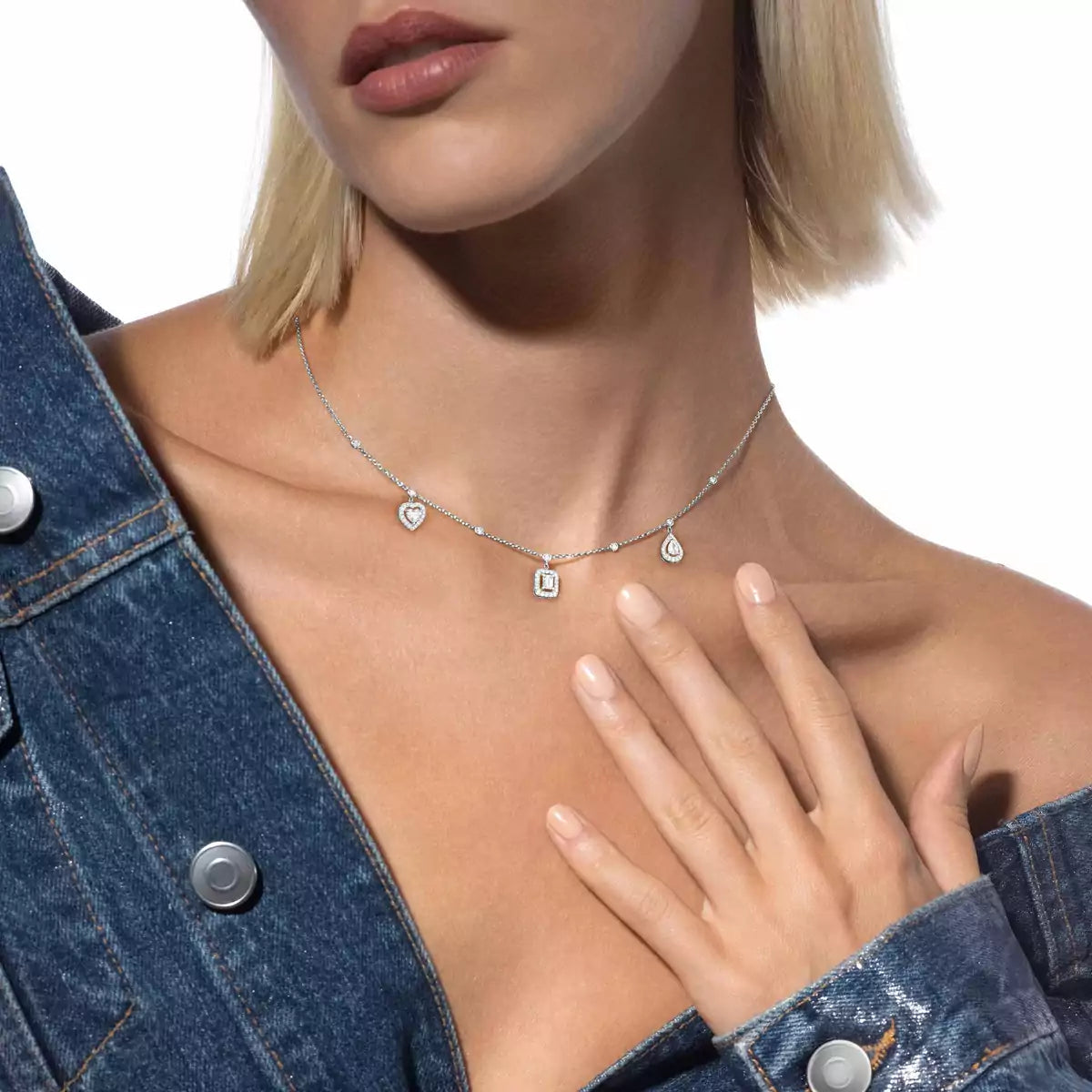 [Imperial] My Twin Diamond Necklace in Silver