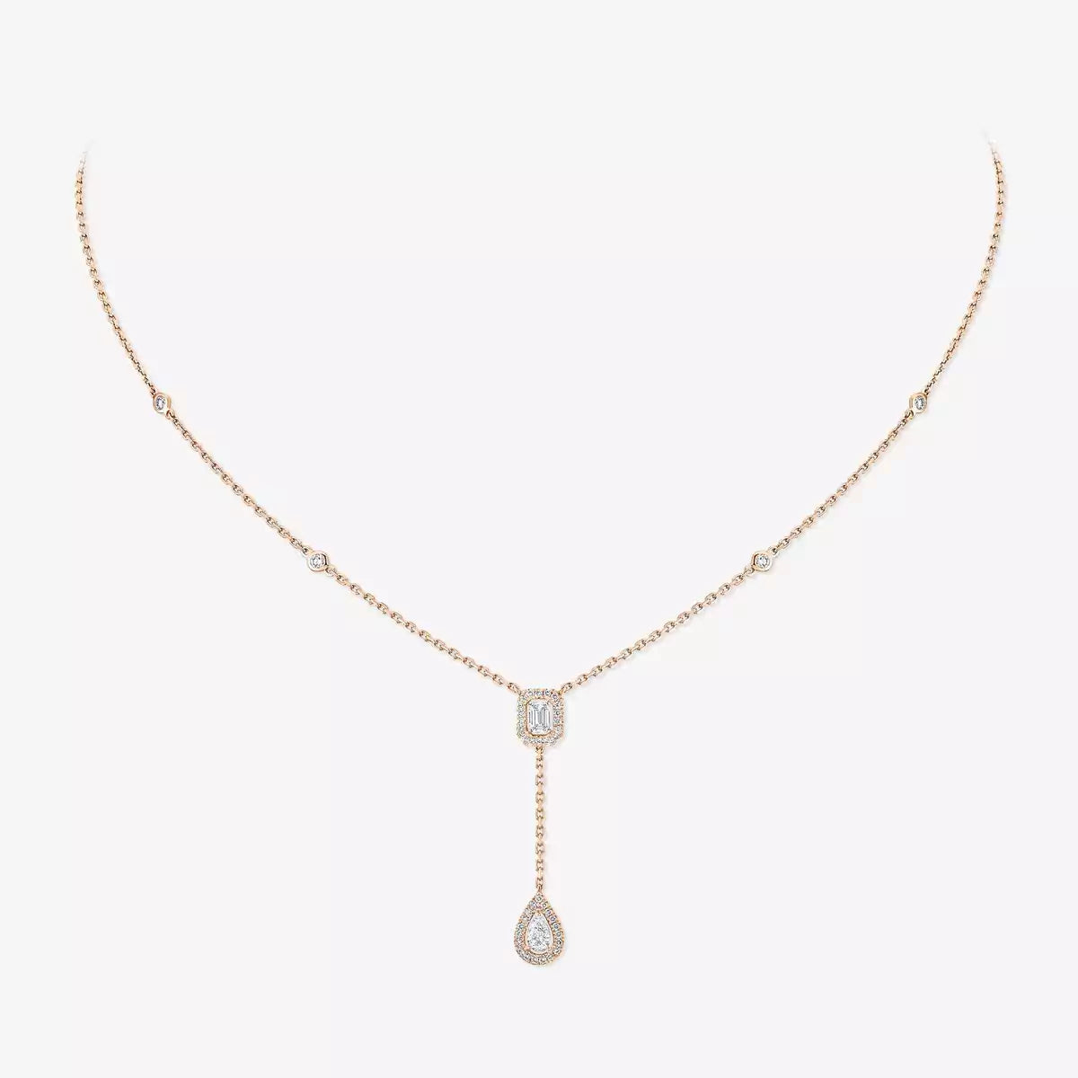 [Imperial] Gold Diamond Tie Necklace