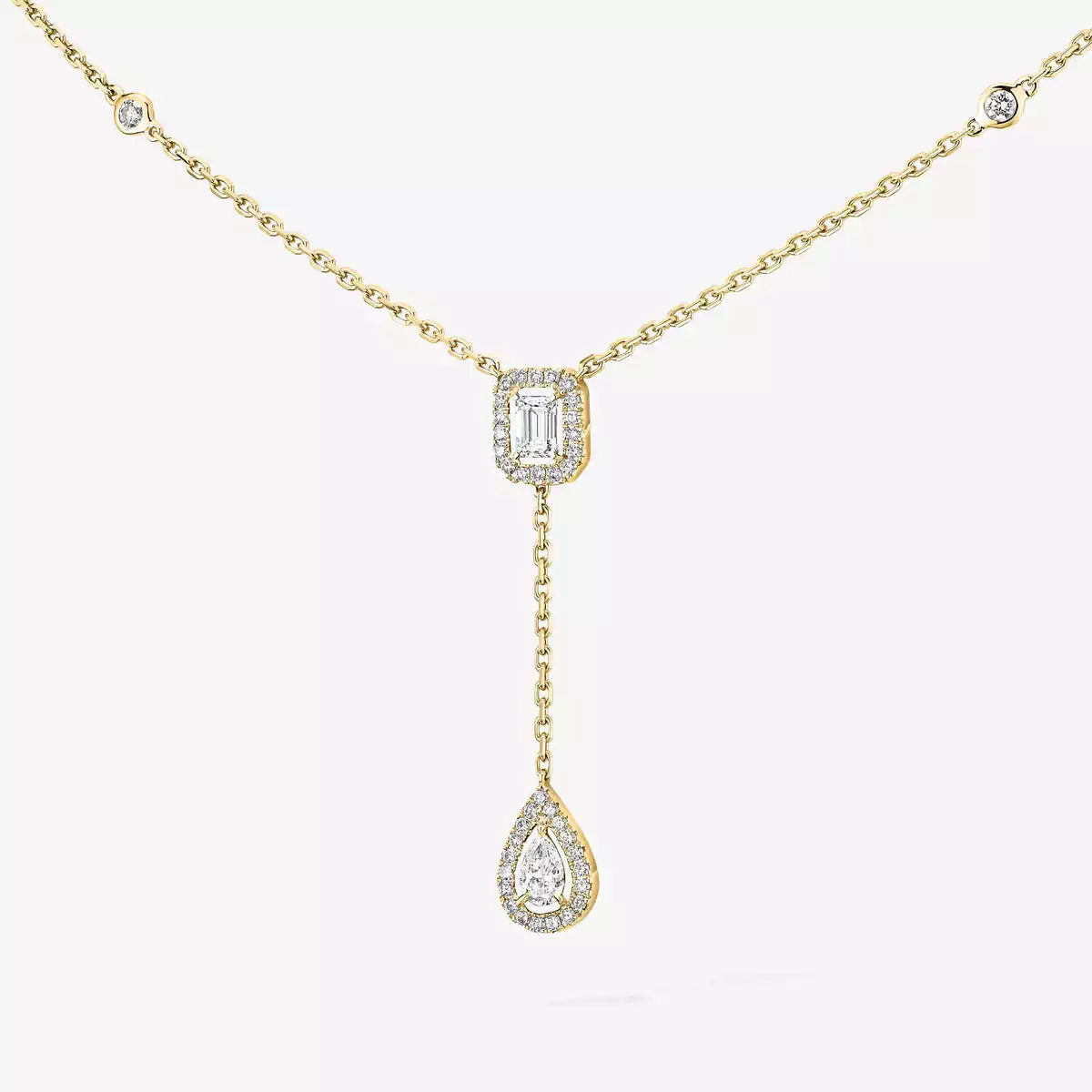 [Imperial] Gold Diamond Tie Necklace