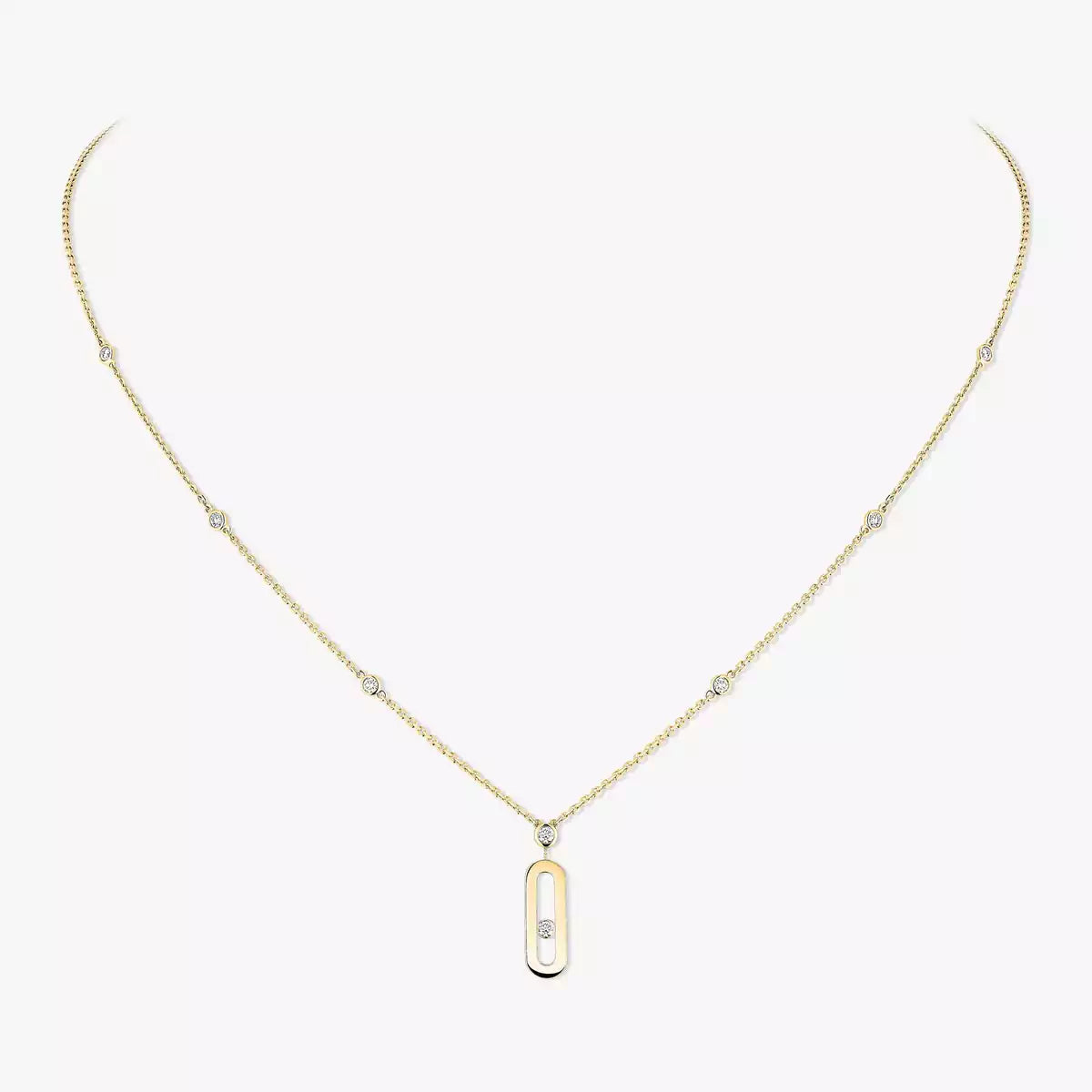 [Imperial]  Move Uno Gold Diamond Long Necklace