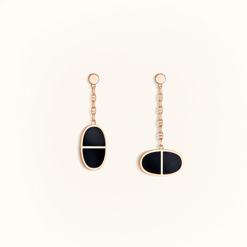 [Imperial] CHAINE VERSO BLACK CERAMIC EARRINGS
