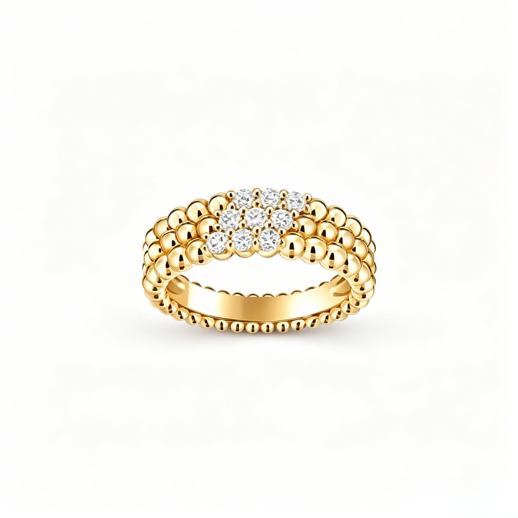[Imperial]  THREE-ROW DIAMOND RING
