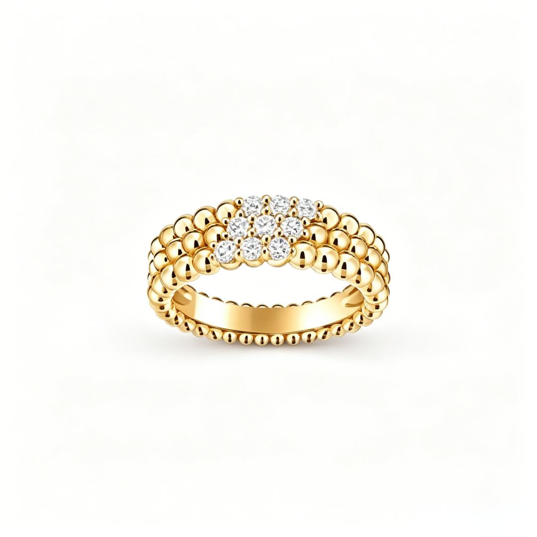 [Imperial]  THREE-ROW DIAMOND RING
