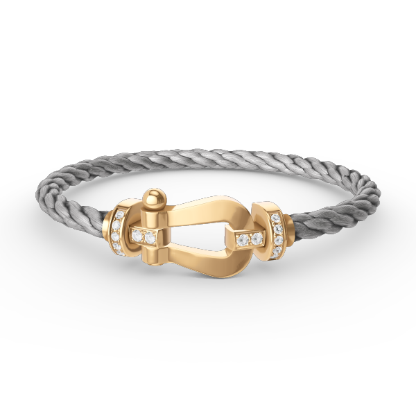 [Imperial] FORCE LARGE HORSESHOE HALF DIAMOND BRACELET GOLD
