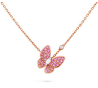 [Imperial] BUTTERFLY RED DIAMOND ROSE GOLD NECKLACE