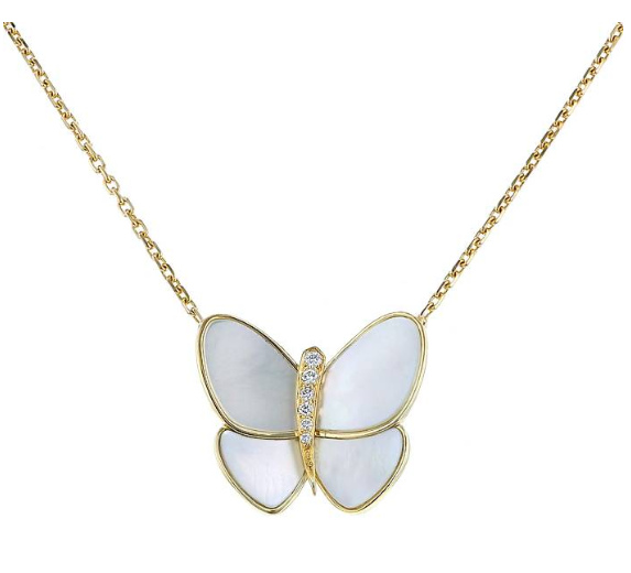 [Imperial] BUTTERFLY GOLD MOP DIAMOND NECKLACE