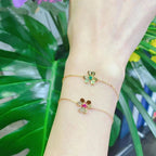 [Imperial] FRIVOLE GOLD FLOWER PINK MALACHITE BRACELET