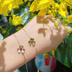 [Imperial] FRIVOLE GOLD FLOWER PINK MALACHITE BRACELET