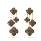 [Imperial] CLOVER EARRINGS DARK MOP 4 MOTIFS ROSE GOLD
