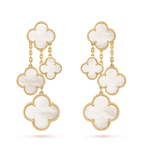 [Imperial] CLOVER EARRINGS WHITE MOP 4 MOTIFS GOLD