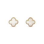 [Imperial] CLOVER MEDIUM 1 MOTIFS  WHITE MOP STUD EARRINGS