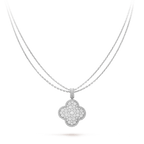 [Imperial] CLOVER 25MM SILVER FULL DIAMOND BIG CLOVER NECKLACE