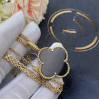 [Imperial] CLOVER 25MM GOLD ONYX BIG CLOVER NECKLACE