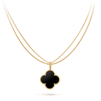 [Imperial] CLOVER 25MM GOLD ONYX BIG CLOVER NECKLACE