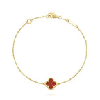 [Imperial] CLOVER  CARNELIAN SINGLE FLOWER BRACELET