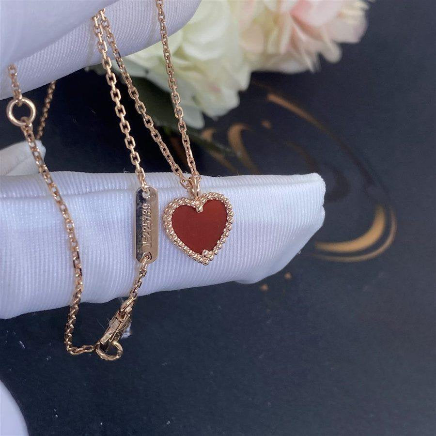 [Imperial] SWEET CLOVER CARNELIAN HEART NECKLACE