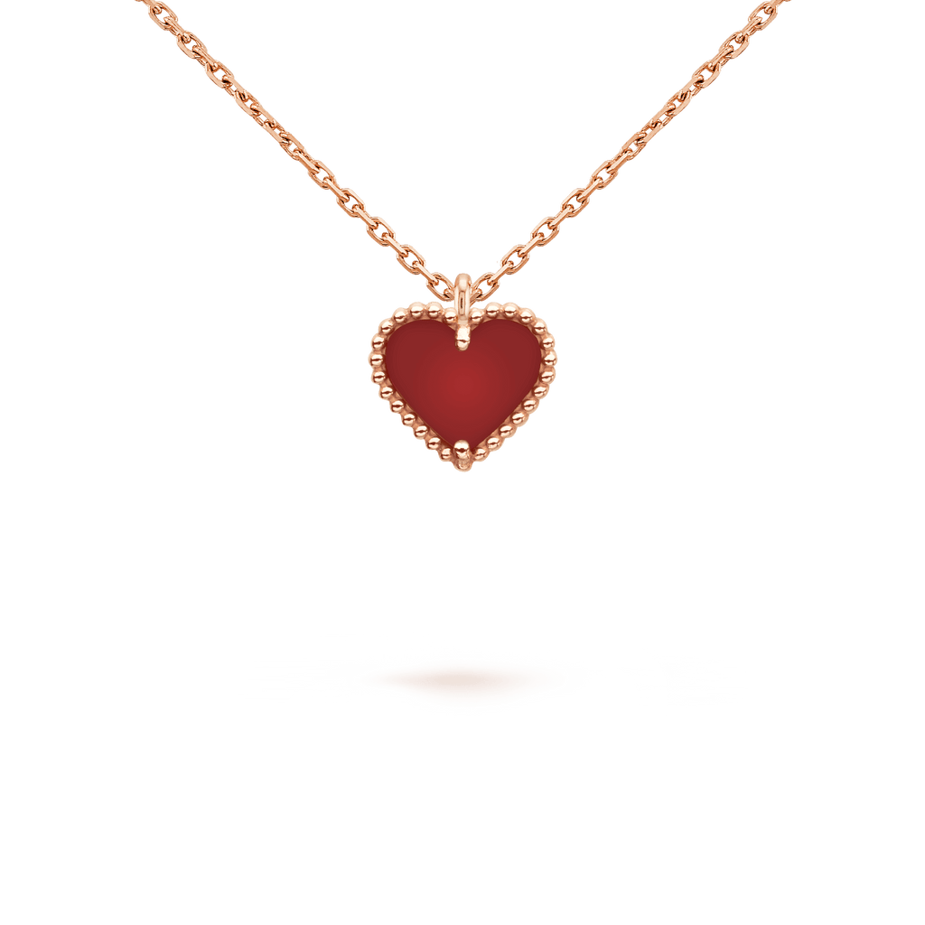 [Imperial] SWEET CLOVER CARNELIAN HEART NECKLACE