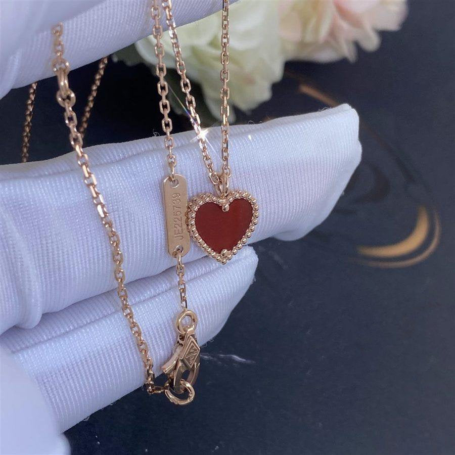 [Imperial] SWEET CLOVER CARNELIAN HEART NECKLACE