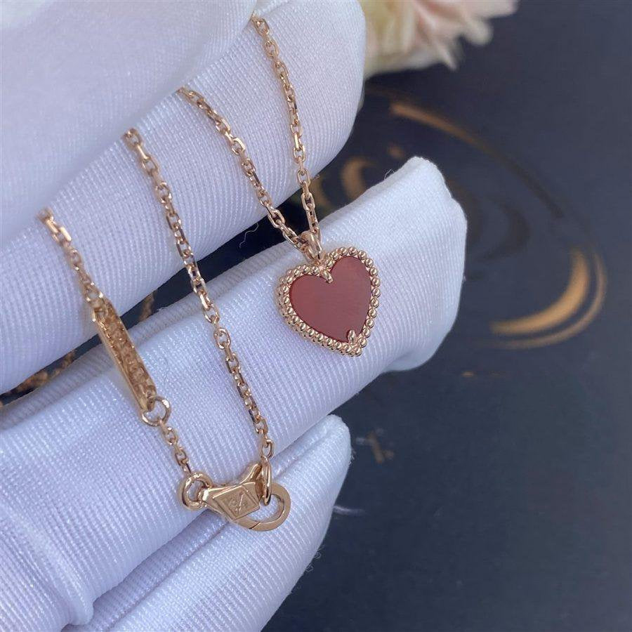 [Imperial] SWEET CLOVER CARNELIAN HEART NECKLACE