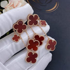 [Imperial] CLOVER EARRINGS CARNELIAN 4 MOTIFS PINK GOLD