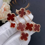[Imperial] CLOVER EARRINGS CARNELIAN 4 MOTIFS PINK GOLD
