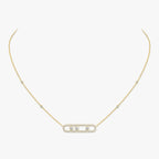[Imperial]  Move Pave_ Rose Gold Diamond Necklace