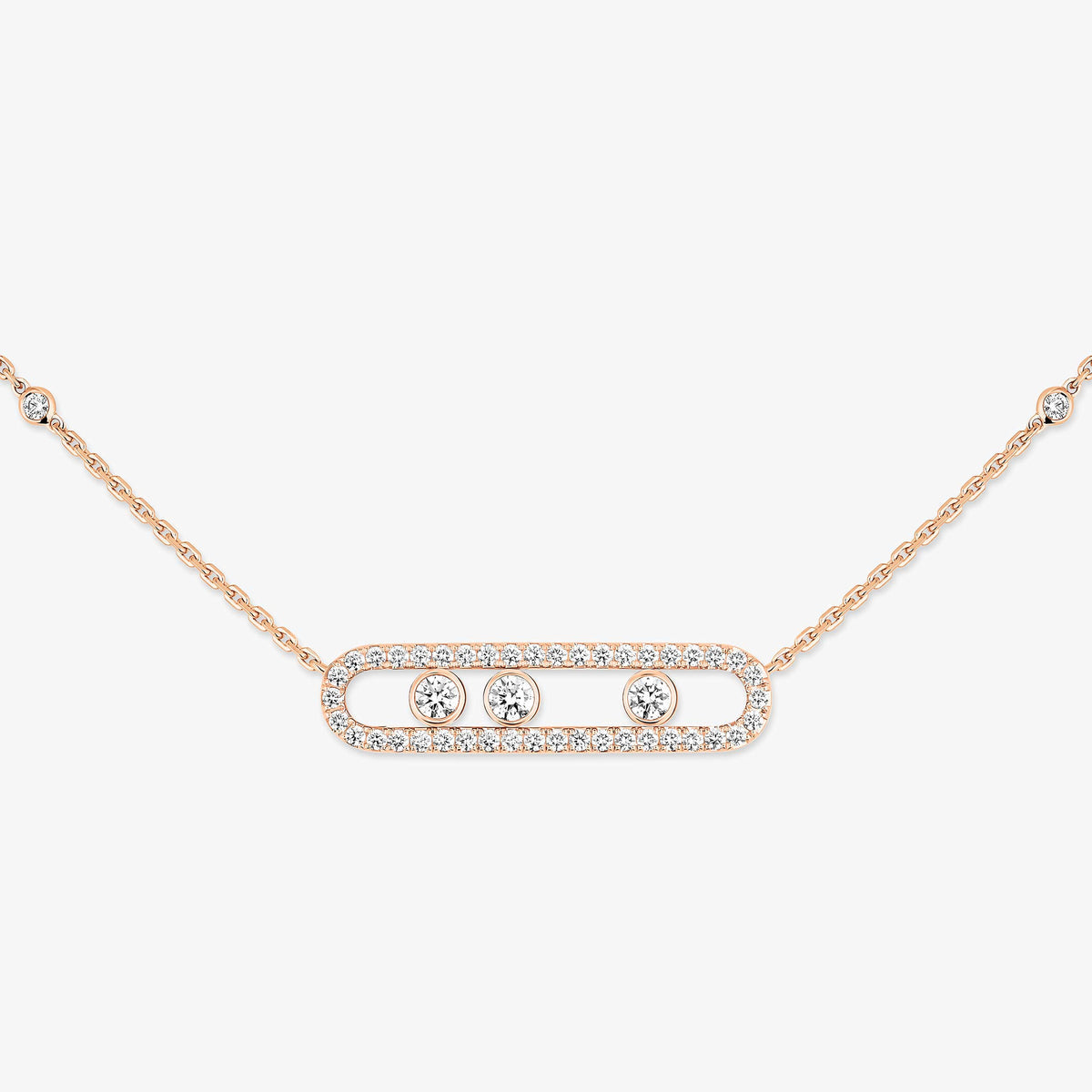 [Imperial]  Move Pave_ Rose Gold Diamond Necklace